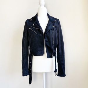 Pull&Bear 100% Polyester Black Moto Jacket Size M